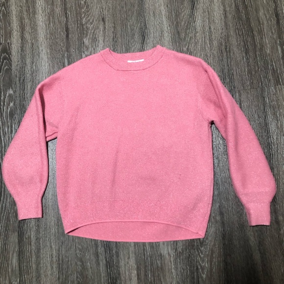 Zara Kids Girls Pink Sparkle Knit Sweater - Size 9 - Picture 1 of 4